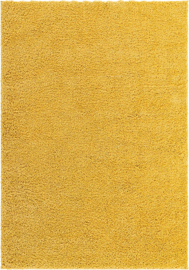 Yellow 7' x 10' Everyday Shag Rectangle Area Rug Thick Soft Touch Fluffy & Plush Shaggy Pile 100% Polypropylene With Cotton Backing Durable Carpet for Sale at Rug Engine