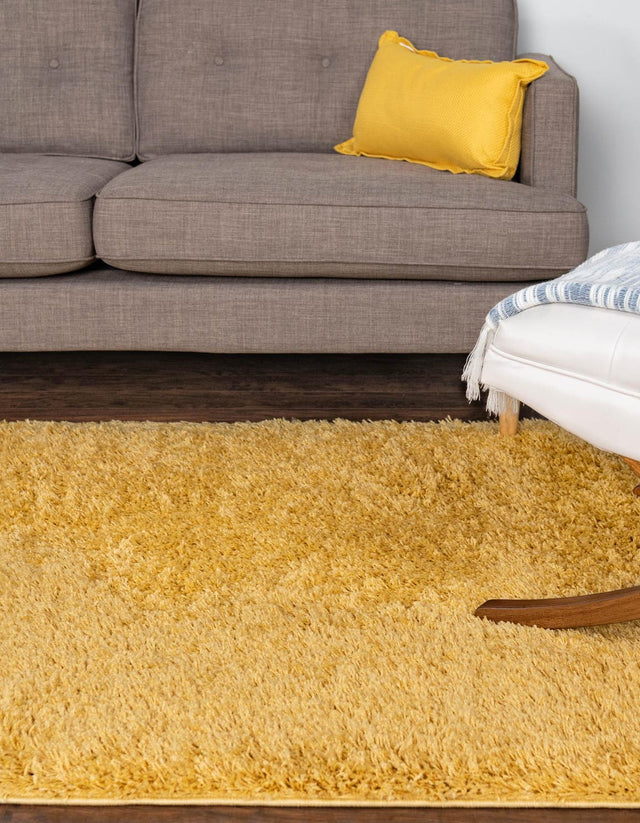 Yellow 4' x 6' Everyday Shag Rectangle Area Rug Thick Soft Touch Fluffy & Plush Shaggy Pile 100% Polypropylene With Cotton Backing Durable Carpet for Sale at Rug Engine