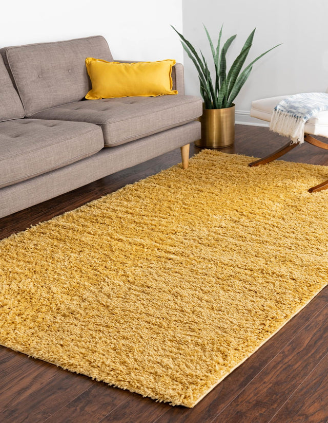 Yellow 10' x 13' 11 Everyday Shag Rectangle Area Rug Thick Soft Touch Fluffy & Plush Shaggy Pile 100% Polypropylene With Cotton Backing Durable Carpet for Sale at Rug Engine