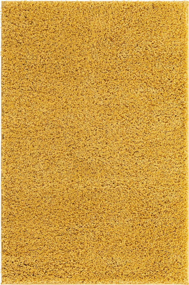 Yellow 4' x 6' Everyday Shag Rectangle Area Rug Thick Soft Touch Fluffy & Plush Shaggy Pile 100% Polypropylene With Cotton Backing Durable Carpet for Sale at Rug Engine
