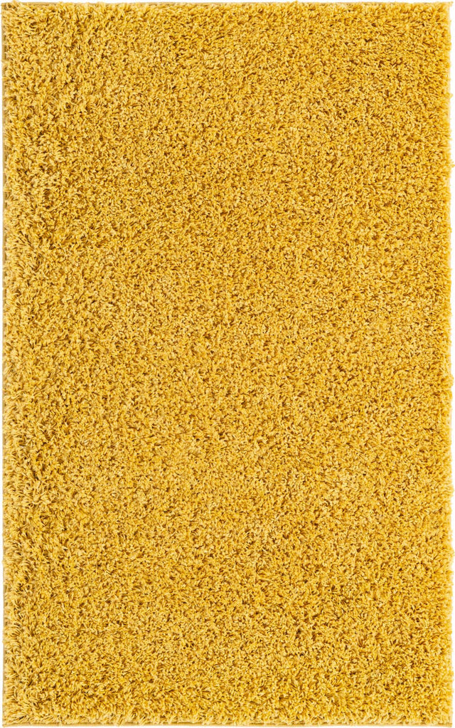 Yellow 3' 3 x 5' 3 Everyday Shag Rectangle Area Rug Thick Soft Touch Fluffy & Plush Shaggy Pile 100% Polypropylene With Cotton Backing Durable Carpet for Sale at Rug Engine