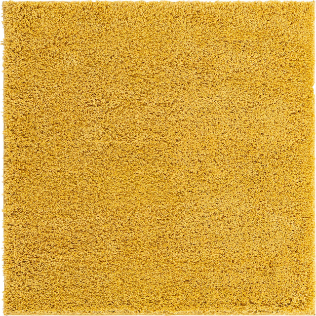 Yellow 5' x 5' Everyday Shag Square Area Rug Thick Soft Touch Fluffy & Plush Shaggy Pile 100% Polypropylene With Cotton Backing Durable Carpet for Sale at Rug Engine