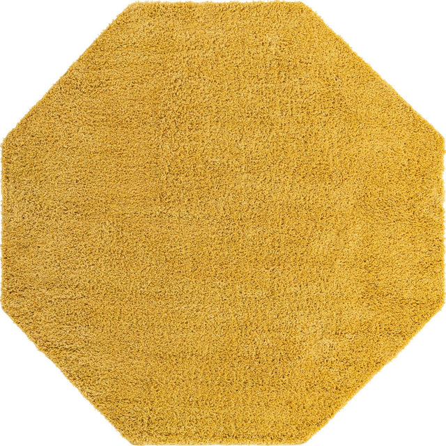 Yellow 7' 10 x 7' 10 Everyday Shag Octagon Area Rug Thick Soft Touch Fluffy & Plush Shaggy Pile 100% Polypropylene With Cotton Backing Durable Carpet for Sale at Rug Engine