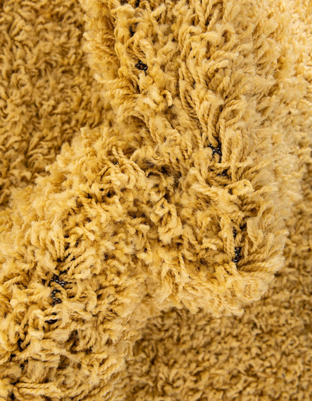 Yellow 4' x 4' Everyday Shag Octagon Area Rug Thick Soft Touch Fluffy & Plush Shaggy Pile 100% Polypropylene With Cotton Backing Durable Carpet for Sale at Rug Engine