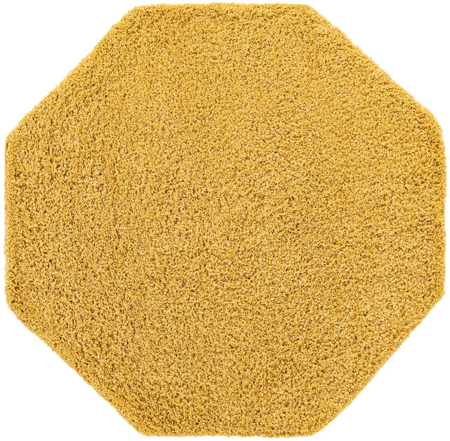 Yellow 6' x 6' Everyday Shag Octagon Area Rug Thick Soft Touch Fluffy & Plush Shaggy Pile 100% Polypropylene With Cotton Backing Durable Carpet for Sale at Rug Engine