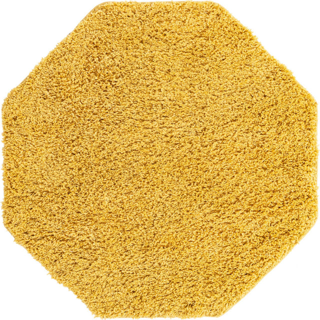 Yellow 4' x 4' Everyday Shag Octagon Area Rug Thick Soft Touch Fluffy & Plush Shaggy Pile 100% Polypropylene With Cotton Backing Durable Carpet for Sale at Rug Engine
