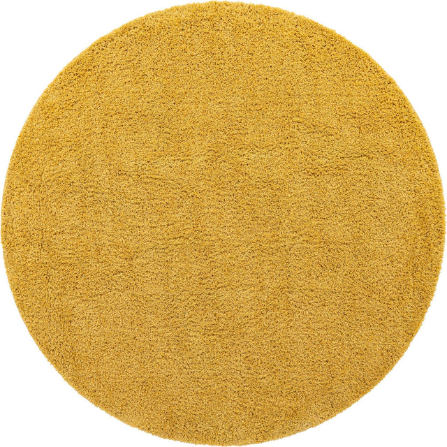 Yellow 10' 2 x 10' 2 Everyday Shag Round Area Rug Thick Soft Touch Fluffy & Plush Shaggy Pile 100% Polypropylene With Cotton Backing Durable Carpet for Sale at Rug Engine