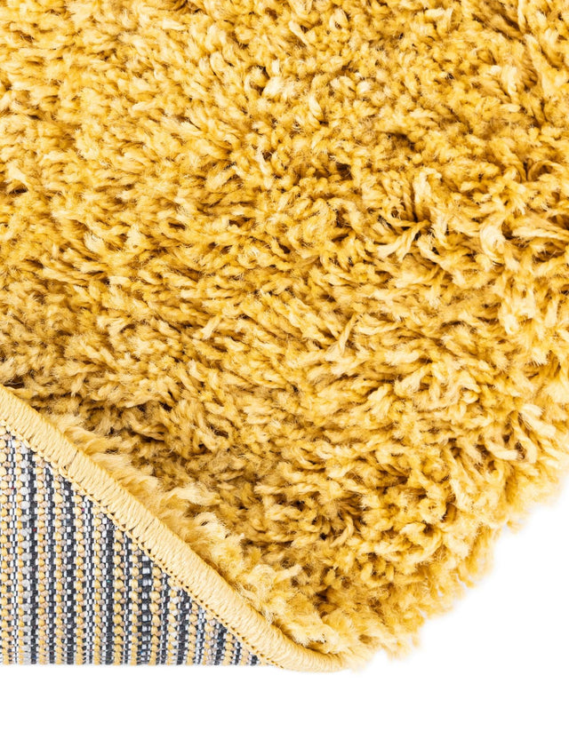 Yellow 5' x 5' Everyday Shag Round Area Rug Thick Soft Touch Fluffy & Plush Shaggy Pile 100% Polypropylene With Cotton Backing Durable Carpet for Sale at Rug Engine