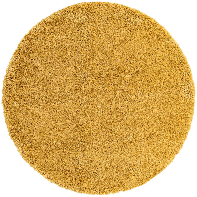 Yellow 6' x 6' Everyday Shag Round Area Rug Thick Soft Touch Fluffy & Plush Shaggy Pile 100% Polypropylene With Cotton Backing Durable Carpet for Sale at Rug Engine