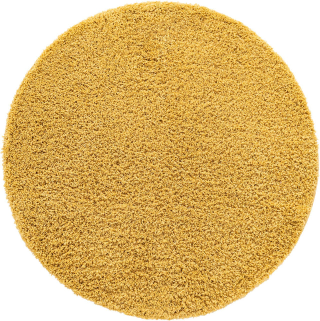 Yellow 5' x 5' Everyday Shag Round Area Rug Thick Soft Touch Fluffy & Plush Shaggy Pile 100% Polypropylene With Cotton Backing Durable Carpet for Sale at Rug Engine