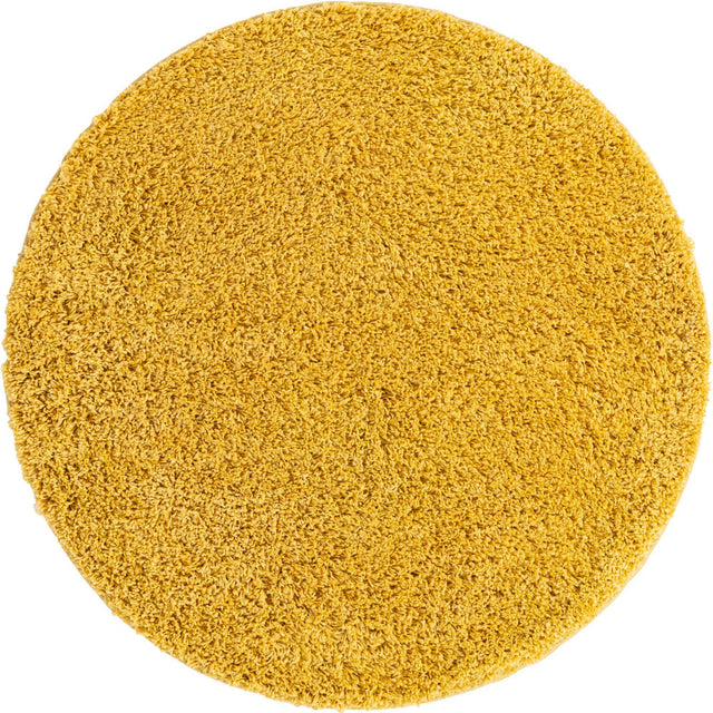 Yellow 4' x 4' Everyday Shag Round Area Rug Thick Soft Touch Fluffy & Plush Shaggy Pile 100% Polypropylene With Cotton Backing Durable Carpet for Sale at Rug Engine