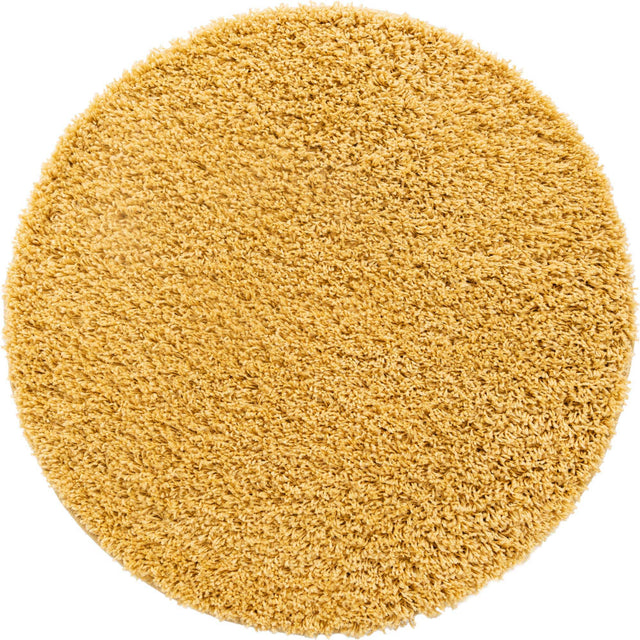 Yellow 3' 3 x 3' 3 Everyday Shag Round Area Rug Thick Soft Touch Fluffy & Plush Shaggy Pile 100% Polypropylene With Cotton Backing Durable Carpet for Sale at Rug Engine
