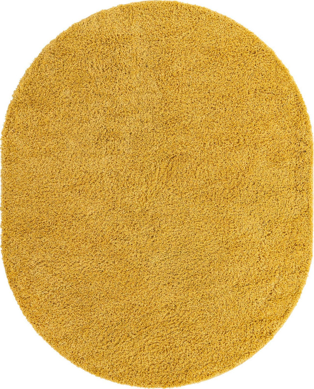 Yellow 8' x 10' Everyday Shag Oval Area Rug Thick Soft Touch Fluffy & Plush Shaggy Pile 100% Polypropylene With Cotton Backing Durable Carpet for Sale at Rug Engine