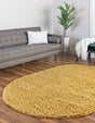 Yellow 8' x 10' Everyday Shag Oval Area Rug Thick Soft Touch Fluffy & Plush Shaggy Pile 100% Polypropylene With Cotton Backing Durable Carpet for Sale at Rug Engine