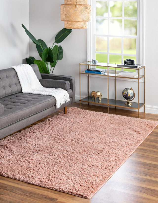 Rose Pink 6' x 9' Everyday Shag Rectangle Area Rug Thick Soft Touch Fluffy & Plush Shaggy Pile 100% Polypropylene With Cotton Backing Durable Carpet for Sale at Rug Engine