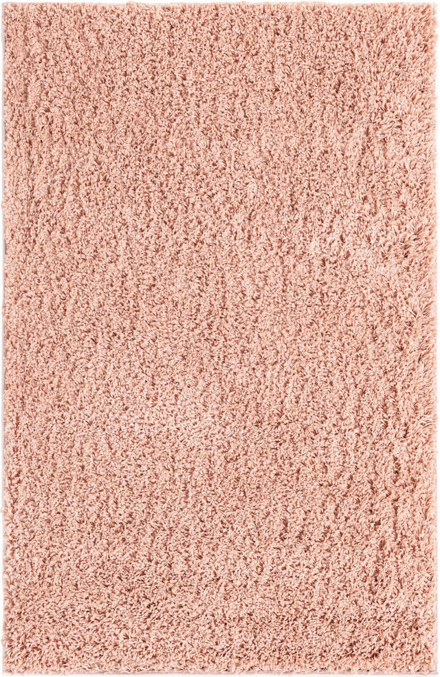 Rose Pink 3' 3 x 5' 3 Everyday Shag Rectangle Area Rug Thick Soft Touch Fluffy & Plush Shaggy Pile 100% Polypropylene With Cotton Backing Durable Carpet for Sale at Rug Engine