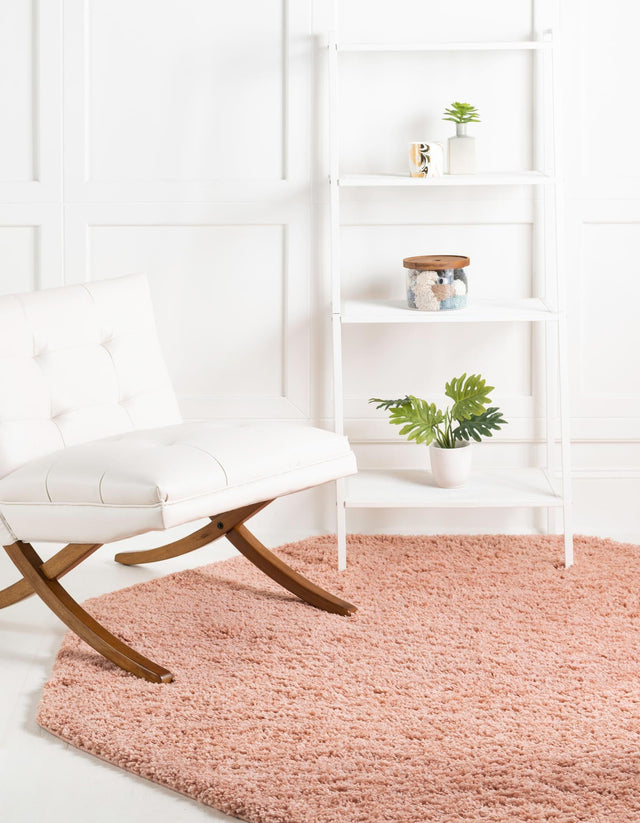 Rose Pink 4' x 4' Everyday Shag Octagon Area Rug Thick Soft Touch Fluffy & Plush Shaggy Pile 100% Polypropylene With Cotton Backing Durable Carpet for Sale at Rug Engine