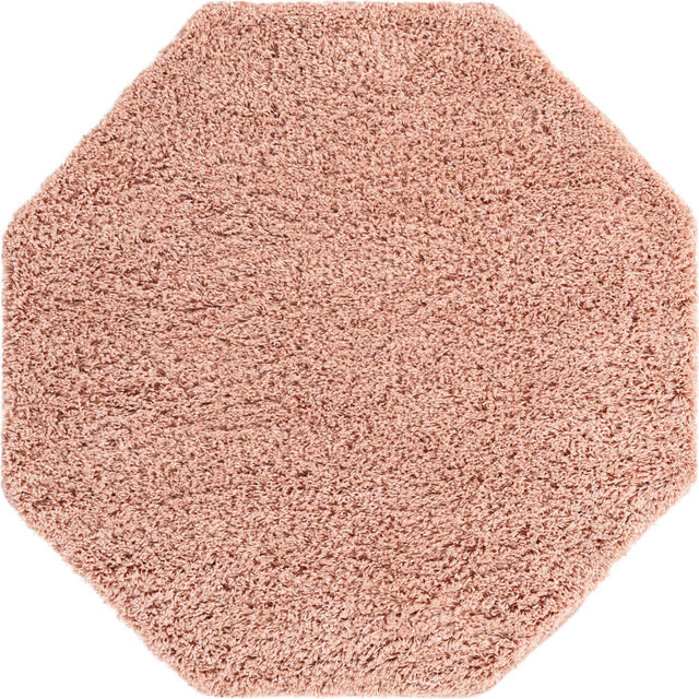 Rose Pink 4' x 4' Everyday Shag Octagon Area Rug Thick Soft Touch Fluffy & Plush Shaggy Pile 100% Polypropylene With Cotton Backing Durable Carpet for Sale at Rug Engine