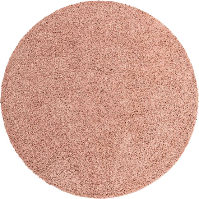 Rose Pink 7' 10 x 7' 10 Everyday Shag Round Area Rug Thick Soft Touch Fluffy & Plush Shaggy Pile 100% Polypropylene With Cotton Backing Durable Carpet for Sale at Rug Engine