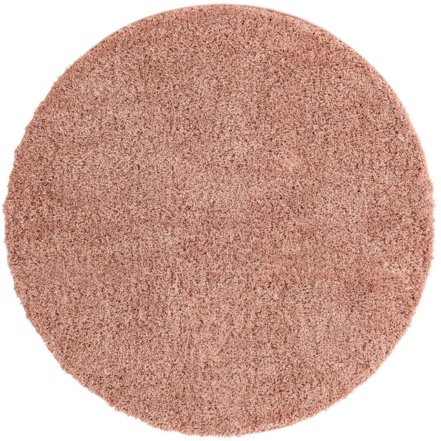 Rose Pink 6' x 6' Everyday Shag Round Area Rug Thick Soft Touch Fluffy & Plush Shaggy Pile 100% Polypropylene With Cotton Backing Durable Carpet for Sale at Rug Engine