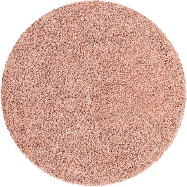Rose Pink 5' x 5' Everyday Shag Round Area Rug Thick Soft Touch Fluffy & Plush Shaggy Pile 100% Polypropylene With Cotton Backing Durable Carpet for Sale at Rug Engine