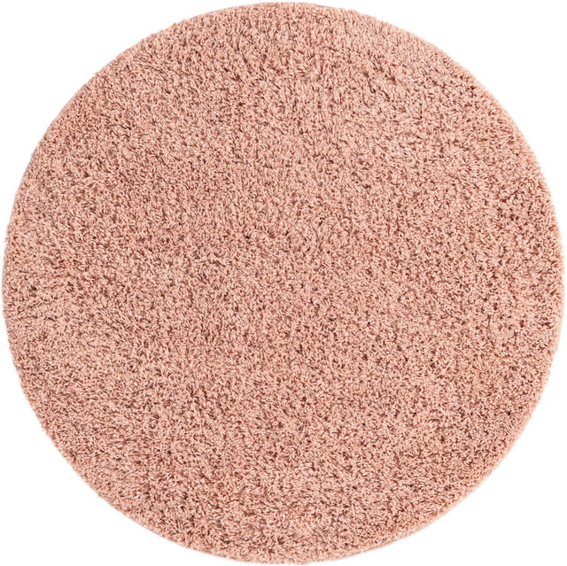 Rose Pink 4' x 4' Everyday Shag Round Area Rug Thick Soft Touch Fluffy & Plush Shaggy Pile 100% Polypropylene With Cotton Backing Durable Carpet for Sale at Rug Engine