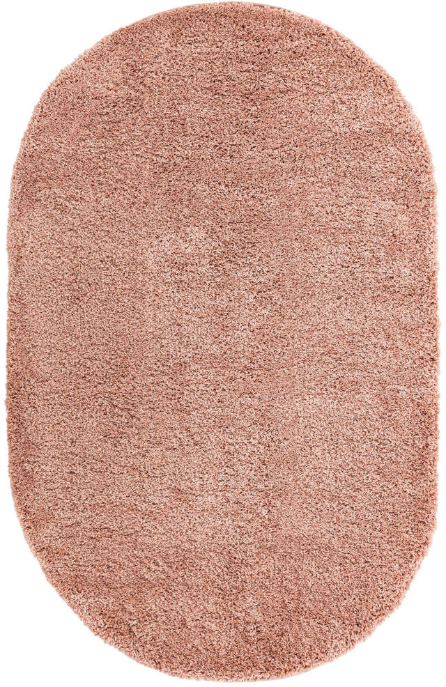 Rose Pink 5' x 8' Everyday Shag Oval Area Rug Thick Soft Touch Fluffy & Plush Shaggy Pile 100% Polypropylene With Cotton Backing Durable Carpet for Sale at Rug Engine