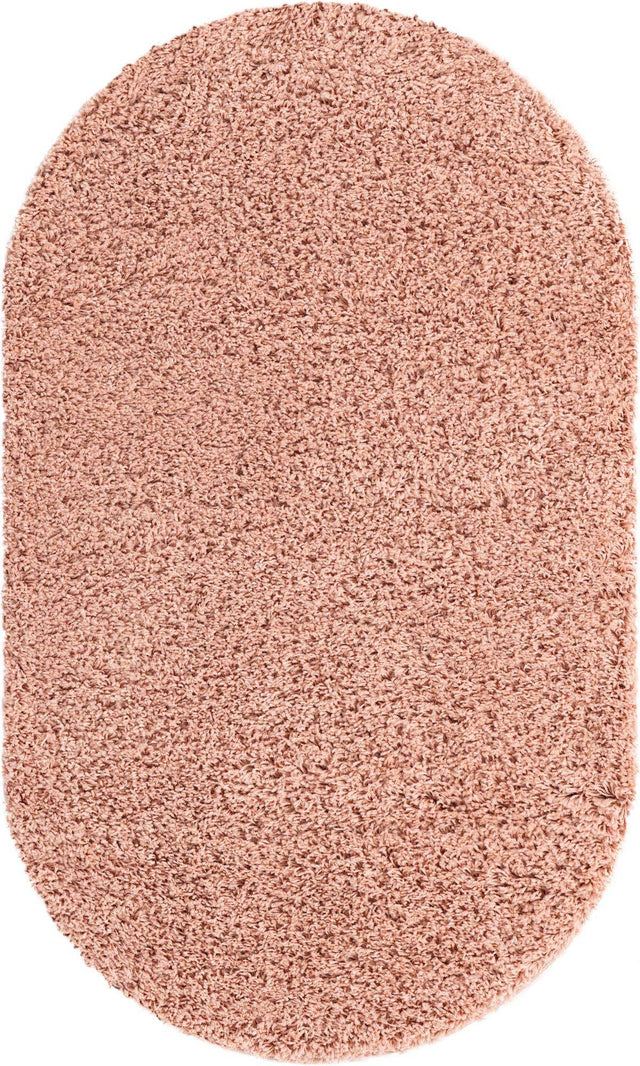Rose Pink 3' 3 x 5' 3 Everyday Shag Oval Area Rug Thick Soft Touch Fluffy & Plush Shaggy Pile 100% Polypropylene With Cotton Backing Durable Carpet for Sale at Rug Engine