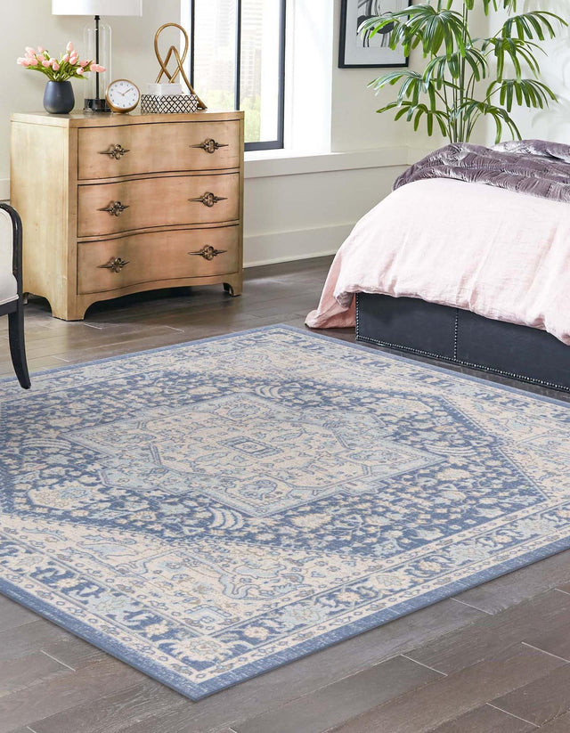 French Blue 8' x 8' Whitney Square Area Rug