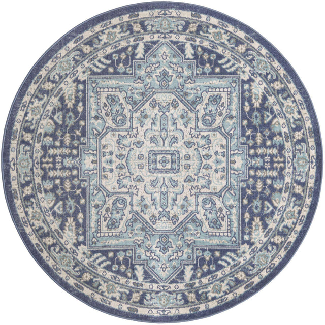 French Blue 5' x 5' Whitney Round Area Rug