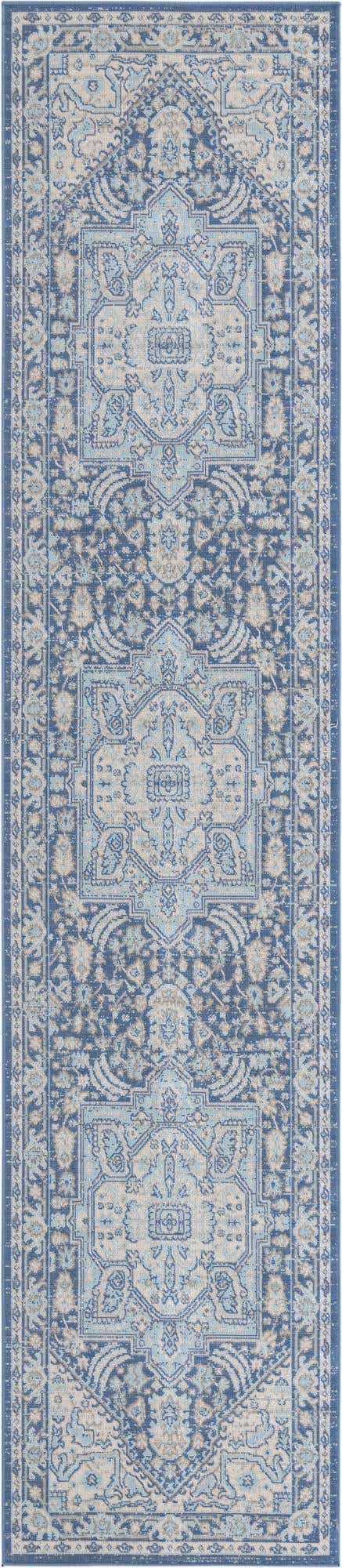 French Blue 2' 7 x 12' Whitney Runner Area Rug