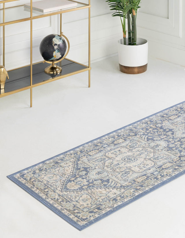 French Blue 2' 7 x 12' Whitney Runner Area Rug