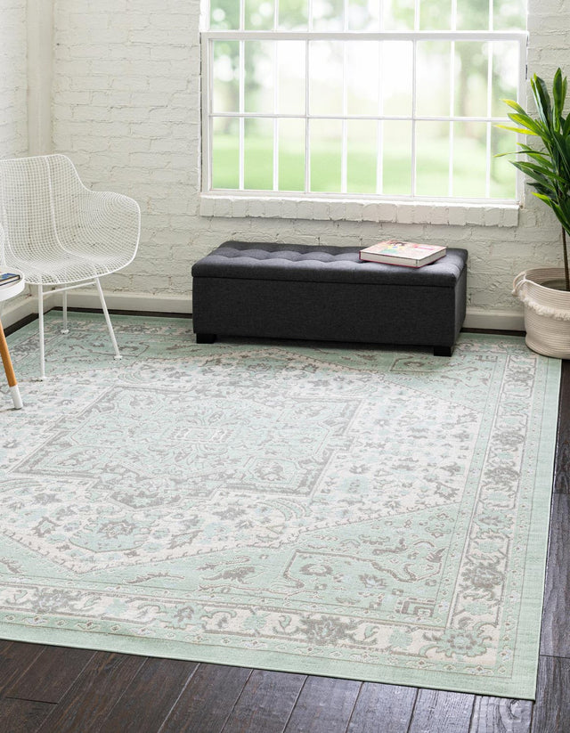 Mint 7' 10 x 7' 10 Whitney Square Area Rug Classic Vintage Distressed Look Traditional Persian Inspired Carpet for Home Decor for Sale at Rug Engine