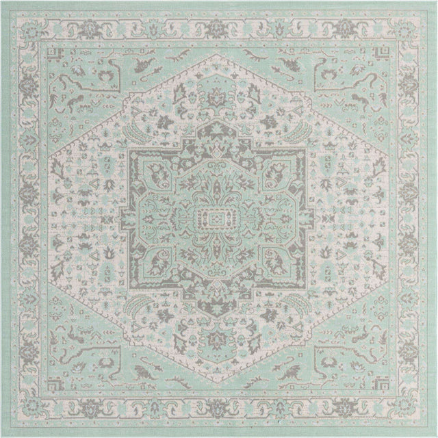 Mint 7' 10 x 7' 10 Whitney Square Area Rug Classic Vintage Distressed Look Traditional Persian Inspired Carpet for Home Decor for Sale at Rug Engine