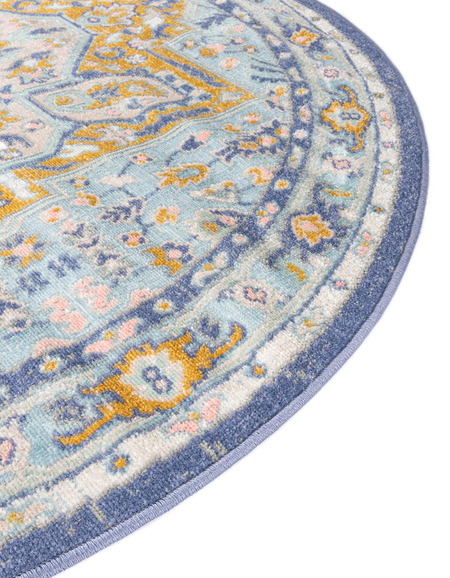 Sky blue 3' x 5' 3 Whitney Oval Area Rug Classic Vintage Distressed Look Traditional Persian Inspired Carpet for Home Decor for Sale at Rug Engine