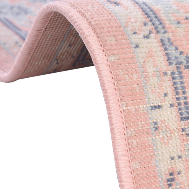 Powder Pink 8' x 8' Whitney Square Area Rug Classic Vintage Distressed Look Traditional Persian Inspired Carpet for Home Decor for Sale at Rug Engine