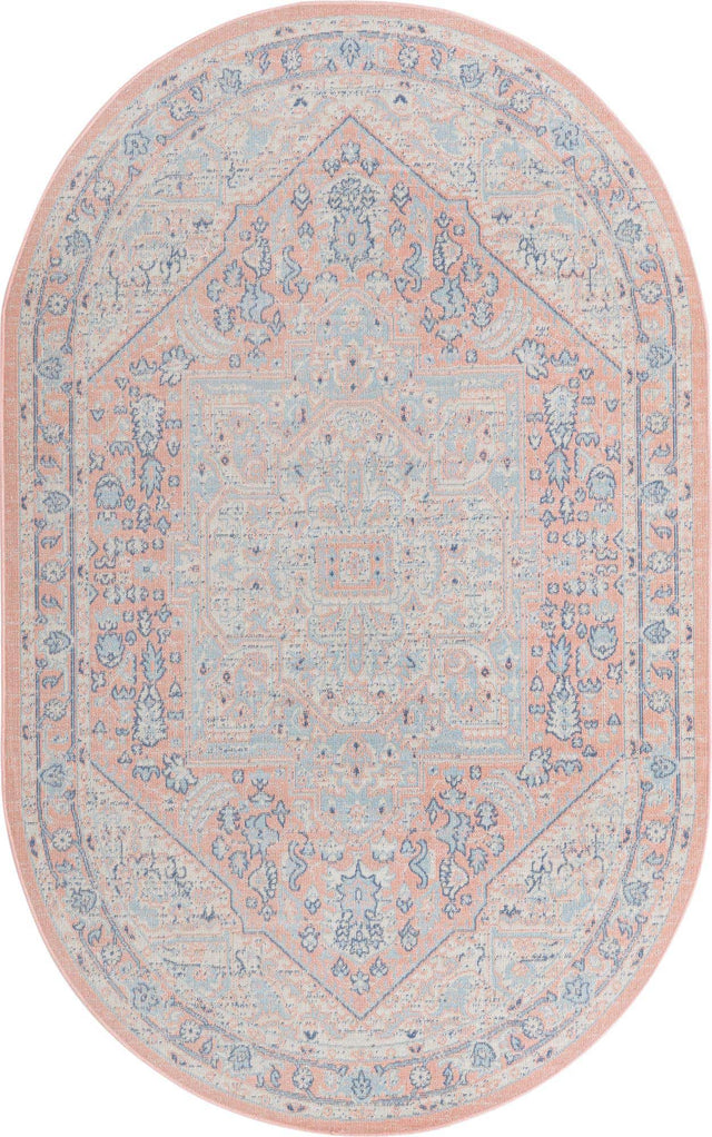 Powder Pink 5' x 8' Whitney Oval Area Rug