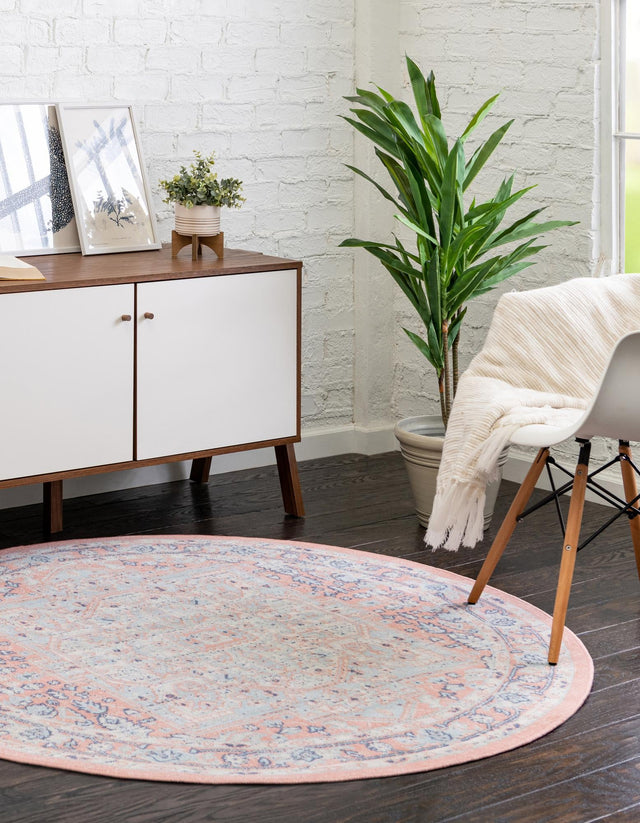 Powder Pink 7' 1 x 7' 1 Whitney Round Area Rug