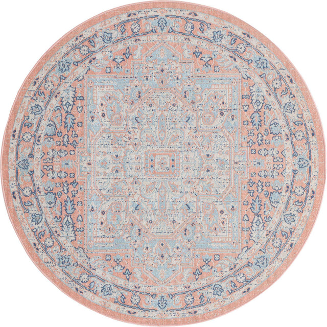 Powder Pink 5' 3 x 5' 3 Whitney Round Area Rug