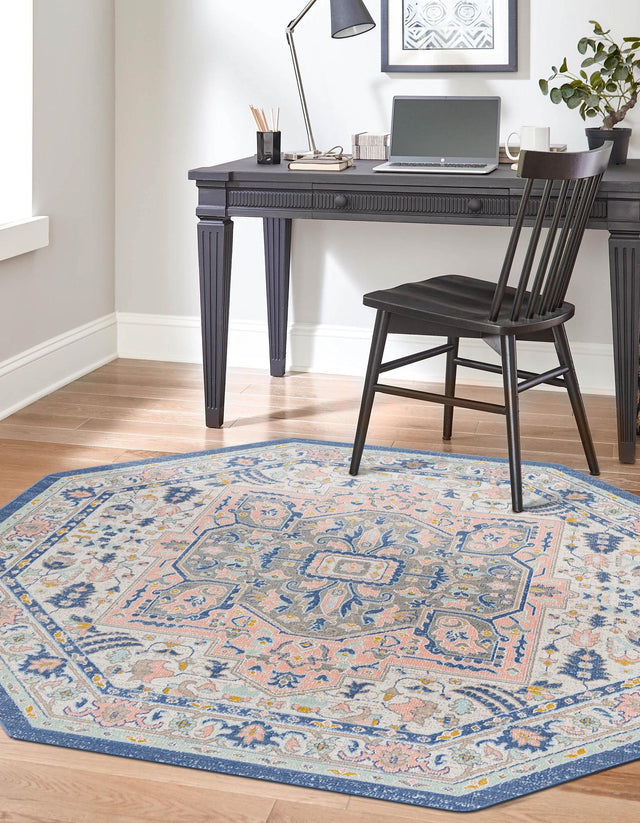 Multicolor 7' x 7' Whitney Octagon Area Rug