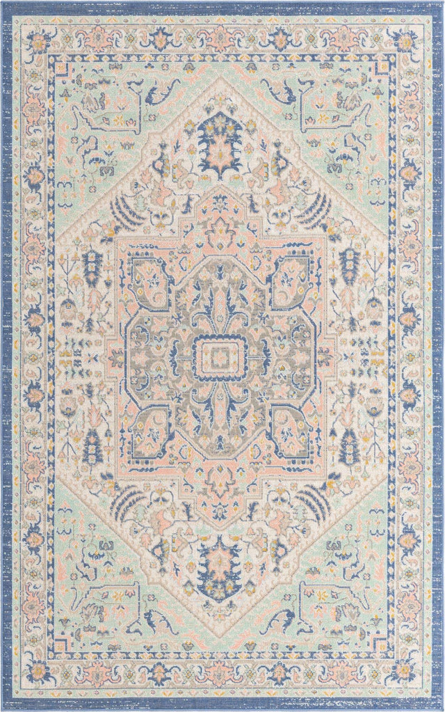 Multicolor 5' 3 x 8' Whitney Rectangle Area Rug Classic Vintage Distressed Look Traditional Persian Inspired Carpet for Home Decor for Sale at Rug Engine