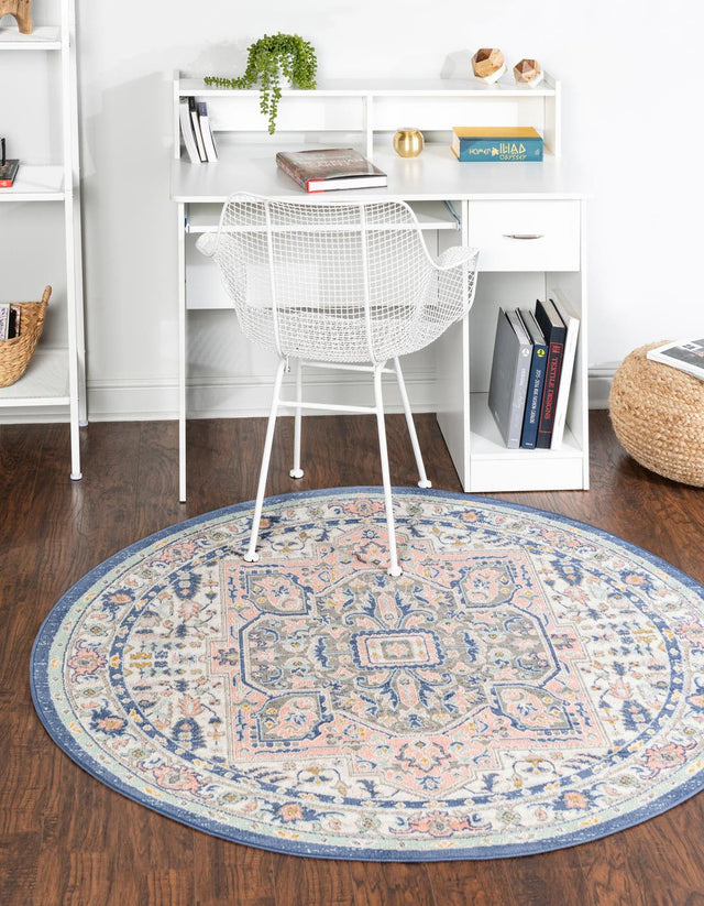 Multicolor 3' 3 x 3' 3 Whitney Round Area Rug Classic Vintage Distressed Look Traditional Persian Inspired Carpet for Home Decor for Sale at Rug Engine