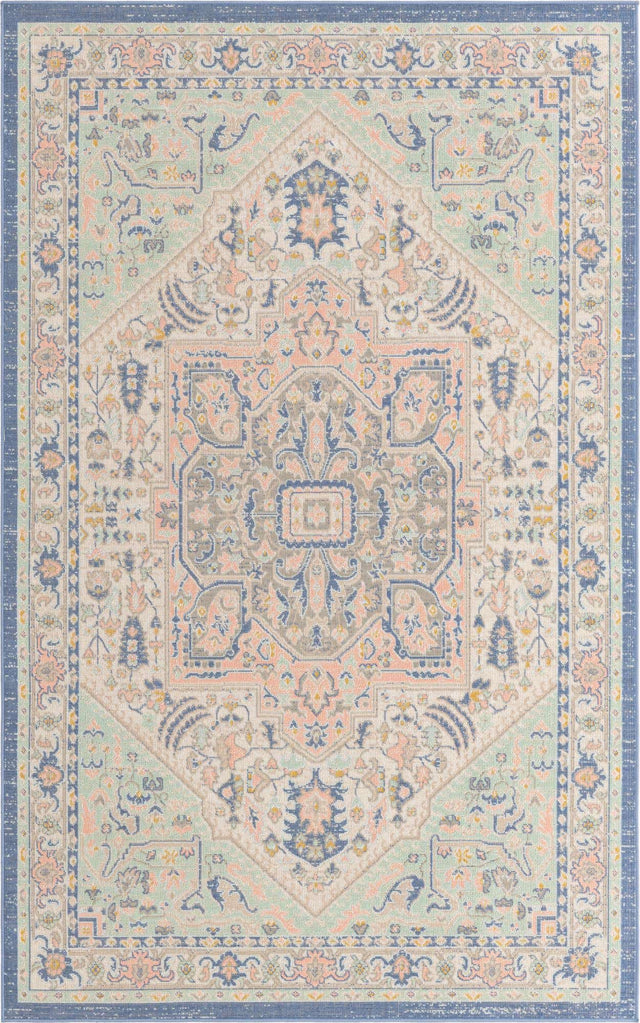 Multicolor 4' 1 x 6' 1 Whitney Rectangle Area Rug Classic Vintage Distressed Look Traditional Persian Inspired Carpet for Home Decor for Sale at Rug Engine