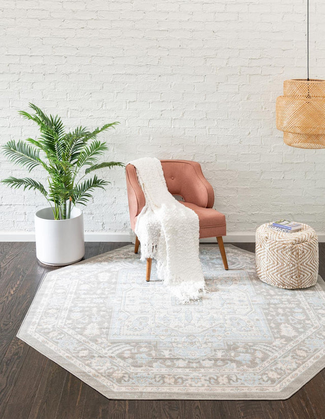 Cloud Gray 7' x 7' Whitney Octagon Area Rug