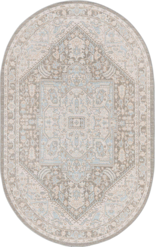 Cloud Gray 5' 1 x 8' Whitney Oval Area Rug