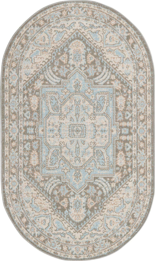 Cloud Gray 3' x 5' 3 Whitney Oval Area Rug
