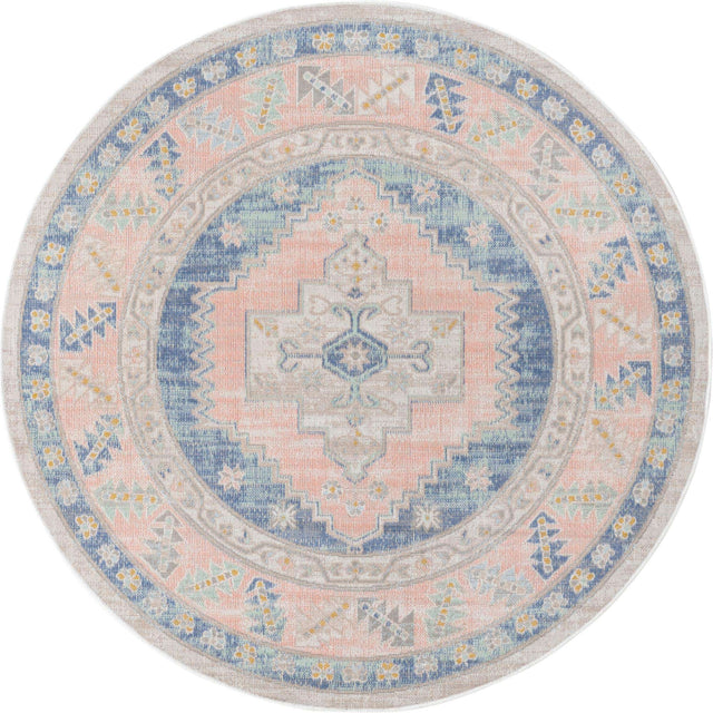 French Blue 5' x 5' Whitney Round Area Rug