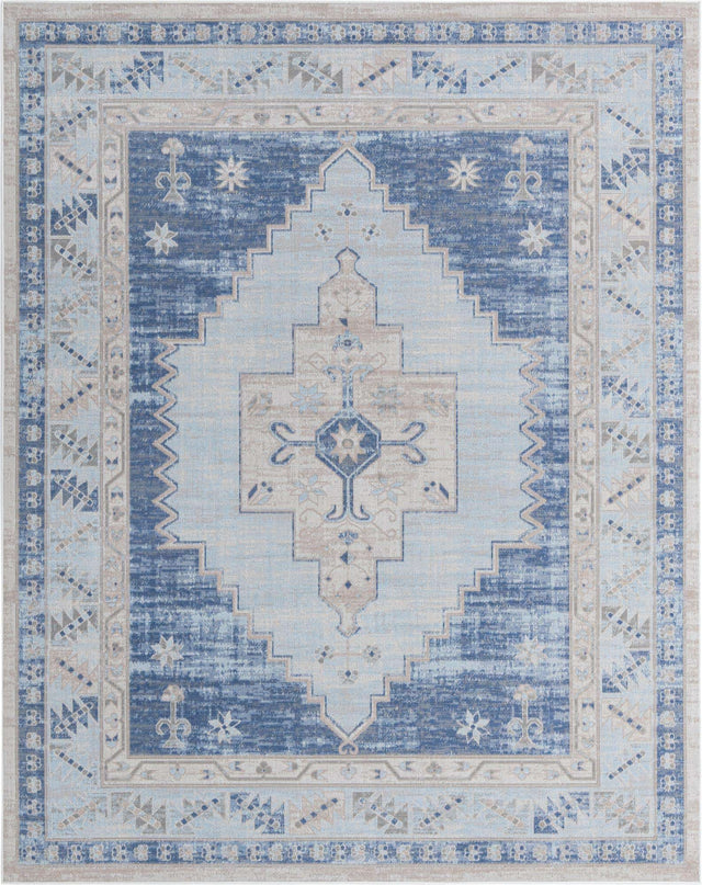Sky blue 7' 10 x 10' Whitney Rectangle Area Rug