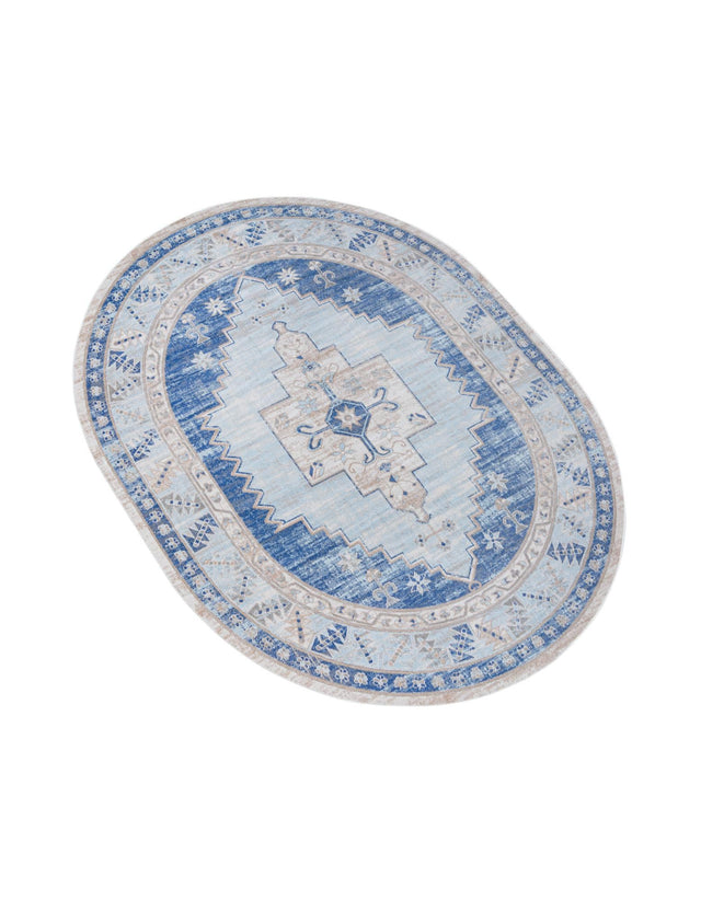 Sky blue 8' x 10' Whitney Oval Area Rug