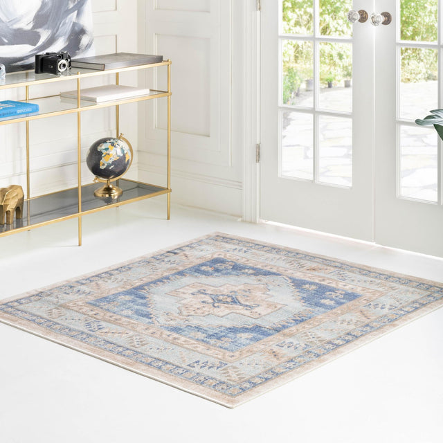 Sky blue 8' x 8' Whitney Square Area Rug